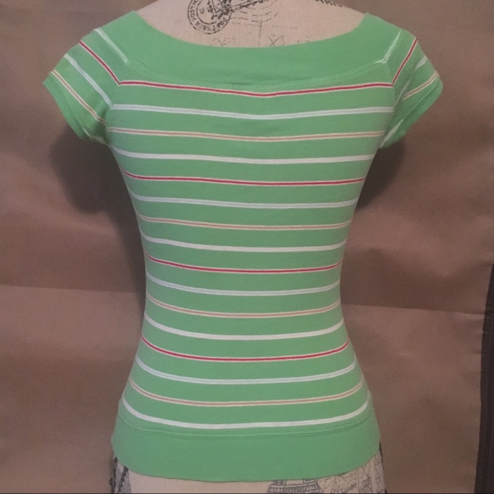 Green Striped Top - Picture 3 of 4